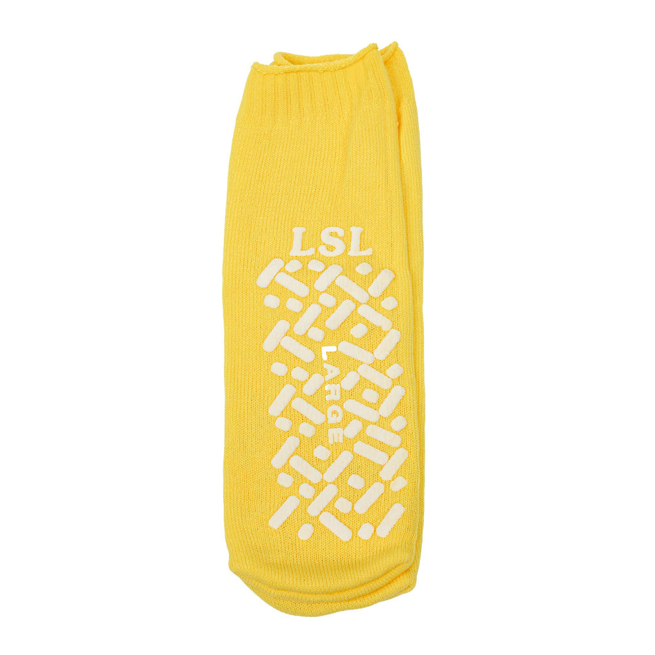 Risk Management Slipper Socks Unisex Adult Large Double Tread Single Patient Use Yellow - Apparel>Slippers and Slipper Soc...