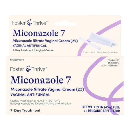Foster & Thrive Miconazole 7 Miconazole Nitrate Vaginal Cream (2%) with Reusable Applicator-Vaginal Antifungal Foster & Thrive 2% Strength / 100 mg Cream 1.59 oz. Tube