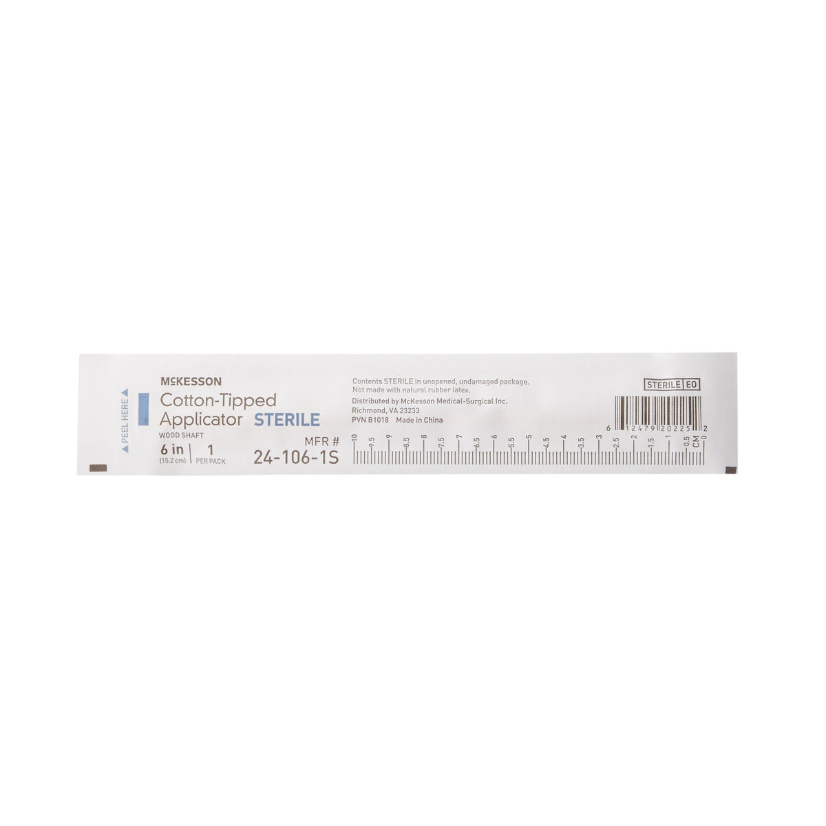 McKesson Sterile Swabsticks, Cotton Tip, 6 Inch Wood Shaft-Swabstick McKesson Cotton Tip Wood Shaft 6 Inch Sterile 1 per Pack