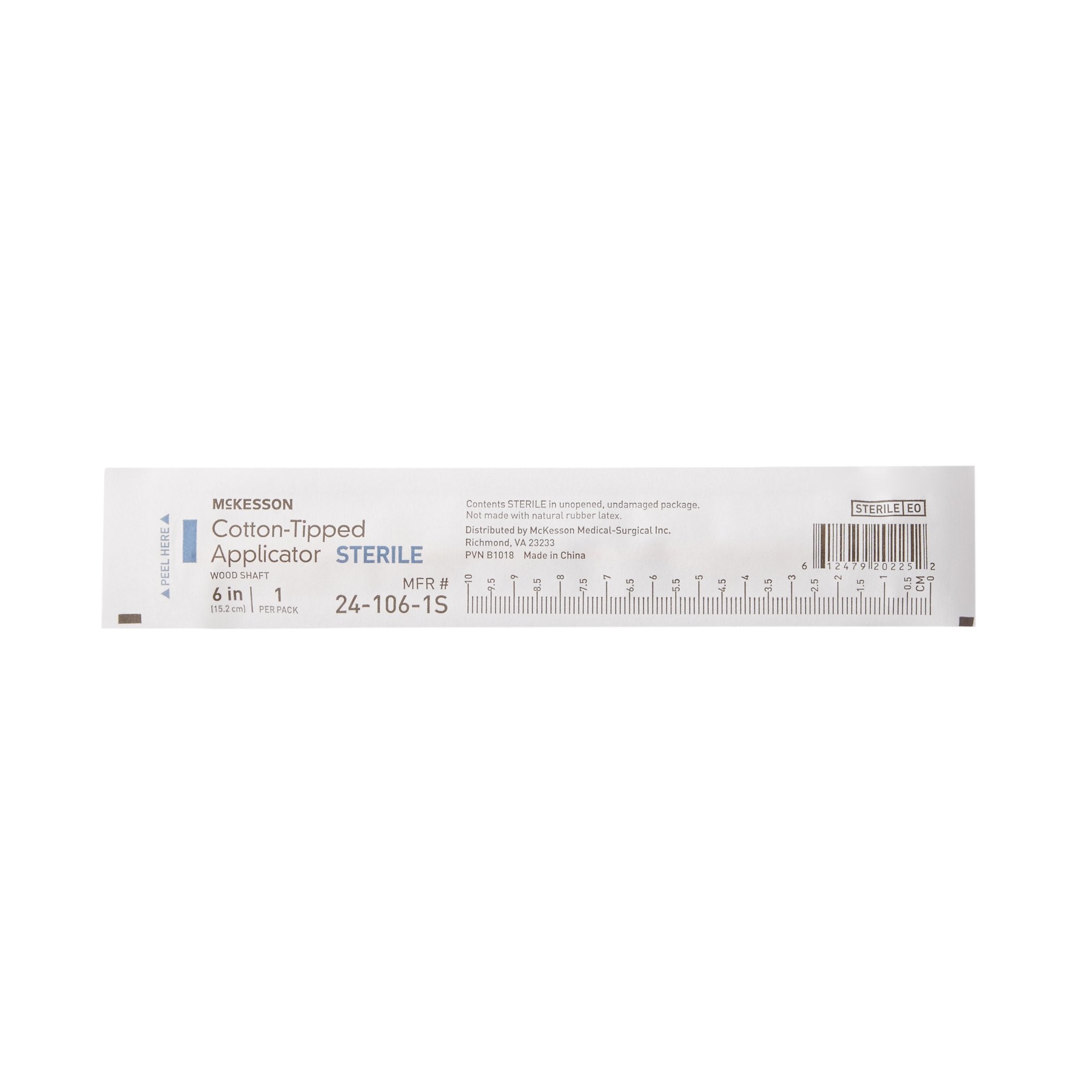 McKesson Sterile Swabsticks, Cotton Tip, 6 Inch Wood Shaft-Swabstick McKesson Cotton Tip Wood Shaft 6 Inch Sterile 1 per Pack