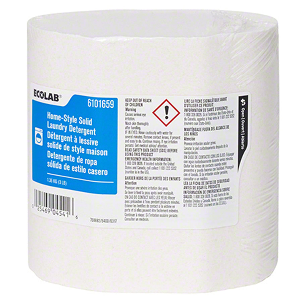 Ecolab Home-Style Laundry Detergent-Laundry Detergent Ecolab Home-Style 3 lbs. Dispenser Refill Pack Solid Scented