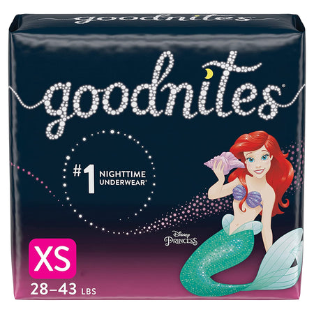 Goodnites Girls Heavy Absorbency Nighttime Underwear, X-Small-Female Youth Absorbent Underwear GoodNites Pull On with Tear Away Seams X-Small Disposable Heavy Absorbency