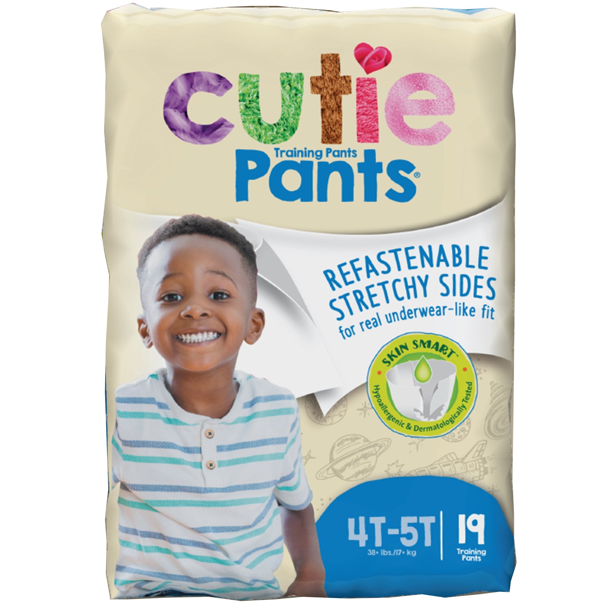 Cutie Pants Training Pants, 4T to 5T-Male Toddler Training Pants Cutie Pants Size 4T to 5T Disposable Heavy Absorbency