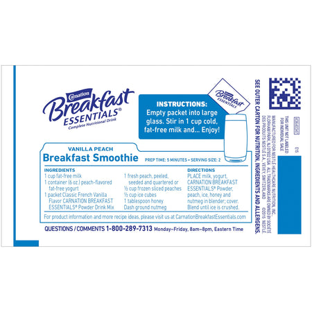 Carnation Breakfast Essentials® Vanilla Nutritional Drink - Nutritionals and Feeding Supplies>Nutritionals>Oral Supplement...