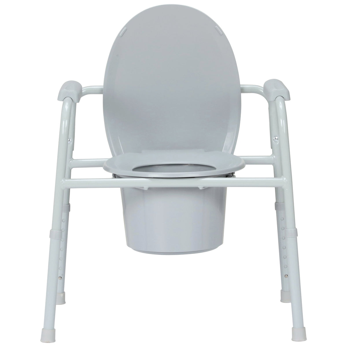 McKesson Commode Chair, Nonfolding-3-in-1 Commode Chair McKesson Fixed Arms Steel Frame Back Bar 13-3/4 Inch Seat Width 350 lbs. Weight Capacity
