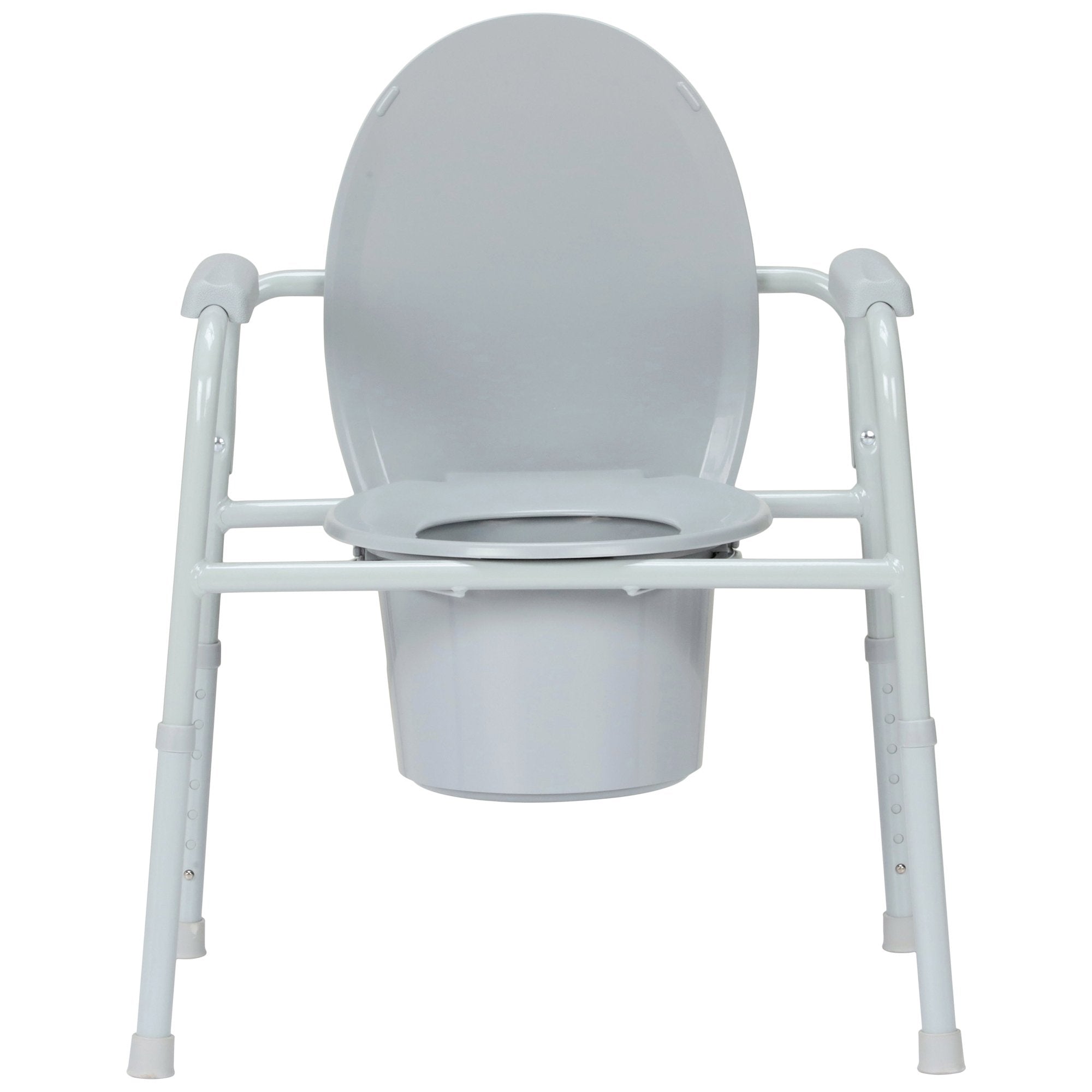 McKesson Commode Chair, Nonfolding-3-in-1 Commode Chair McKesson Fixed Arms Steel Frame Back Bar 13-3/4 Inch Seat Width 350 lbs. Weight Capacity