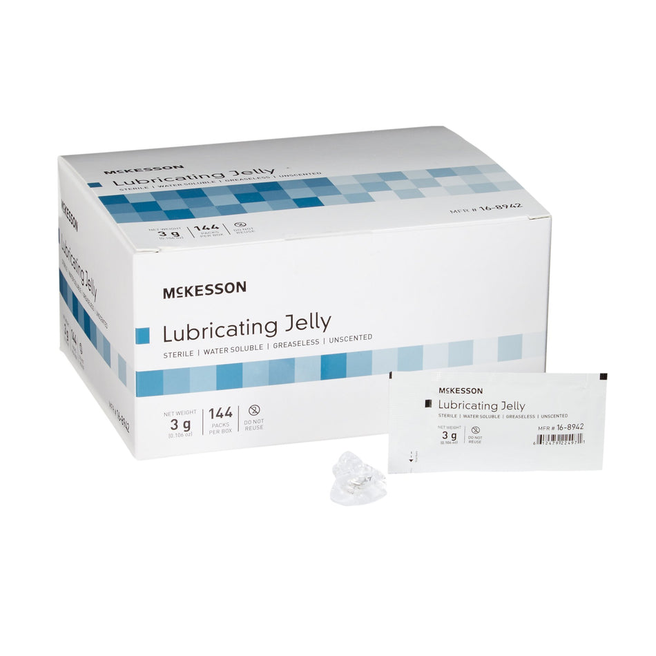 McKesson Lubricating Jelly, 3-gram Packet-Lubricating Jelly McKesson 3 Gram Individual Packet Sterile
