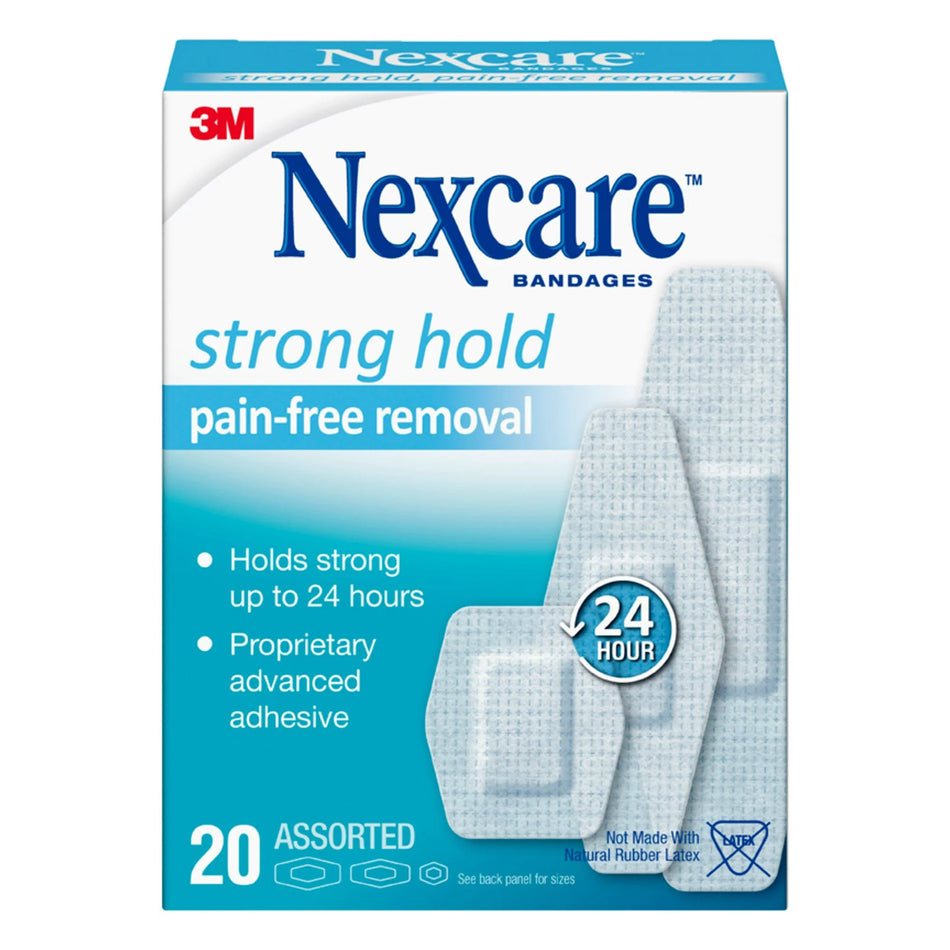 Nexcare� Sensitive Skin White Adhesive Strip, Assorted Sizes-Adhesive Strip Nexcare� Sensitive Skin 7/8 X 1-1/4 Inch / 1-1/8 X 3 Inch / 15/16 X 1 - 1/8 Inch Silicone Rectangle White Sterile