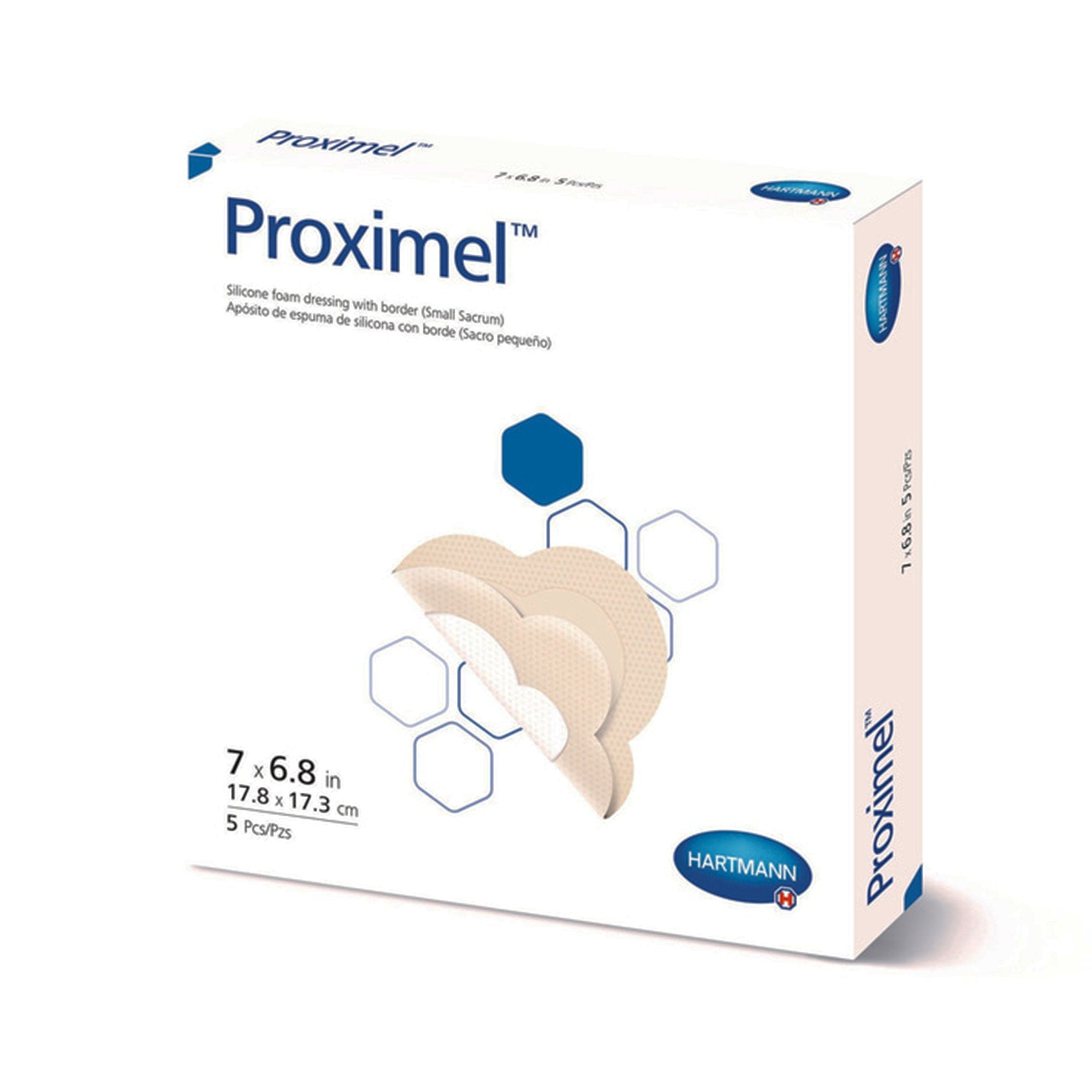 Foam Dressing Proximel® 6-4/5 X 7 Inch With Border Waterproof Film Backing Silicone Adhesive Sacral Sterile - Wound Care>A...