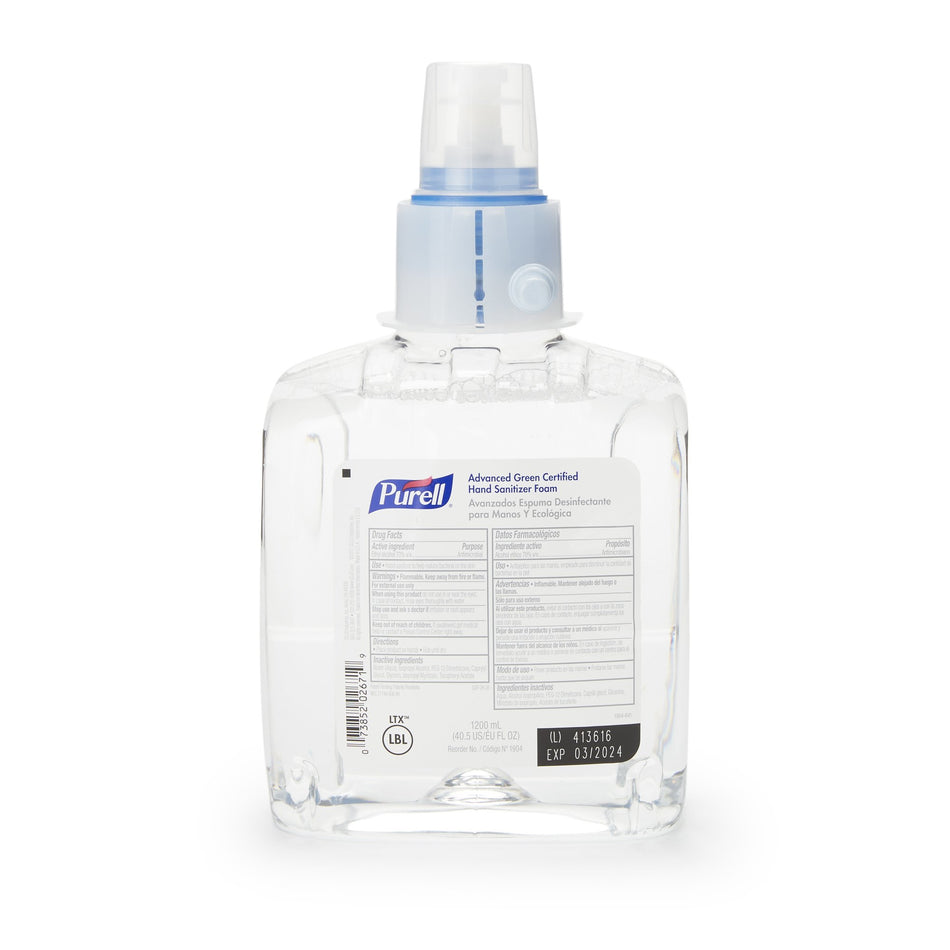 Purell� Advanced Foaming Hand Sanitizer 1200 mL Dispenser Refill Bottle-"Hand Sanitizer Purell� Advanced Green Certified 1,200 mL Ethyl Alcohol Foaming Dispenser Refill Bottle"