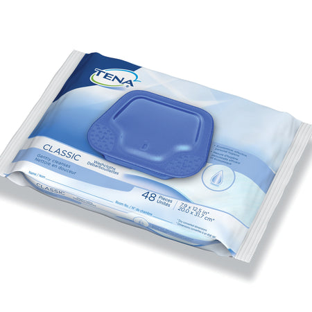 Tena Classic Disposable Washcloth, Alcohol-Free, Scented, Convenient, Regular Use-Personal Cleansing Wipe TENA ProSkin Classic Soft Pack Scented 48 Count