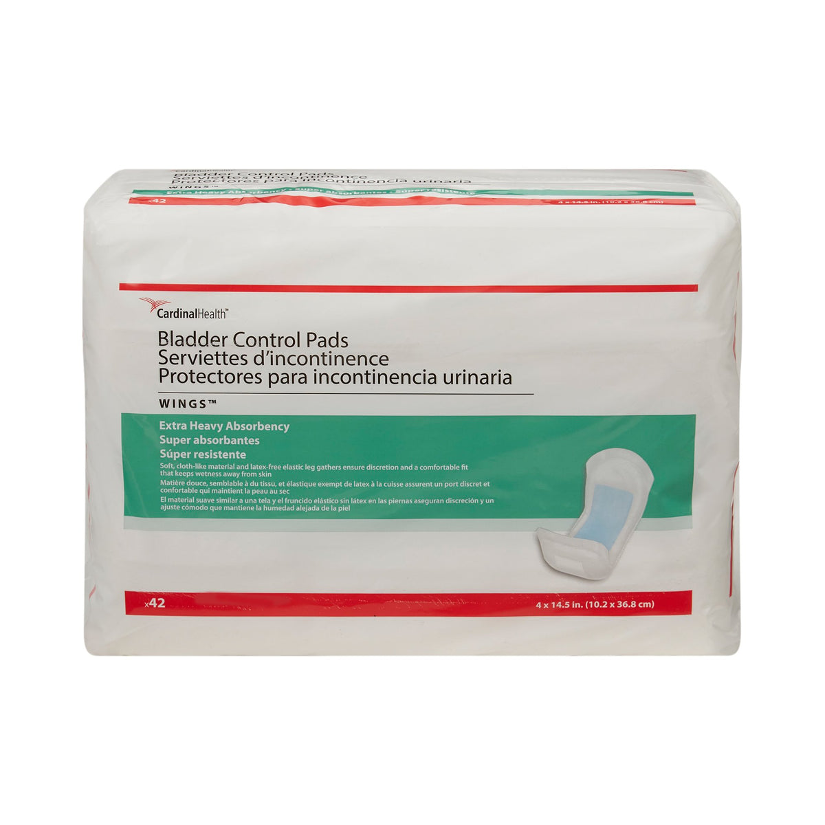 Sure Care™ Bladder Control Pads, Extra Heavy Absorbency, 4 x 14.5 Inch - Incontinence>Incontinence Liners and Pads - Cardinal