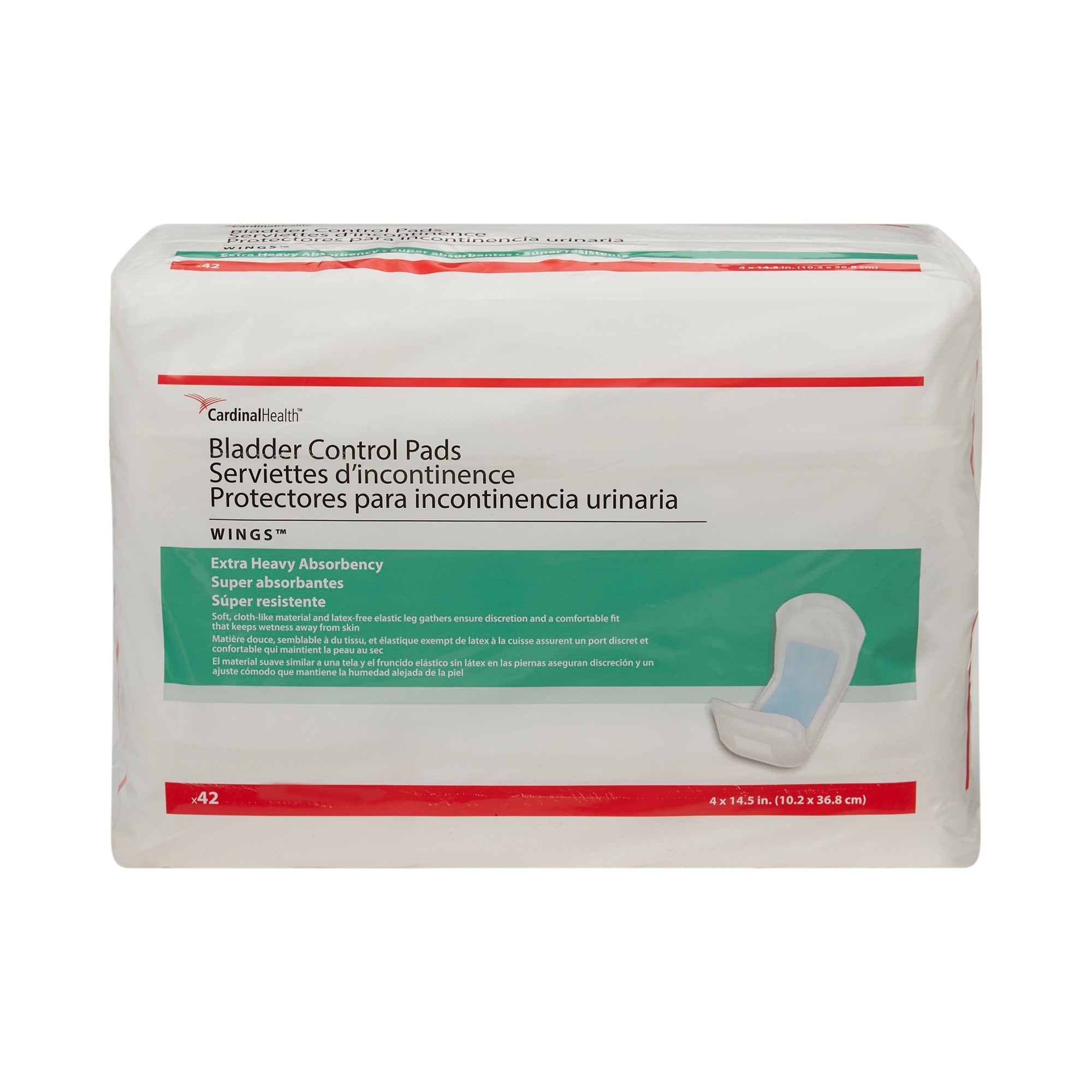 Sure Care™ Bladder Control Pads, Extra Heavy Absorbency, 4 x 14.5 Inch - Incontinence>Incontinence Liners and Pads - Cardinal