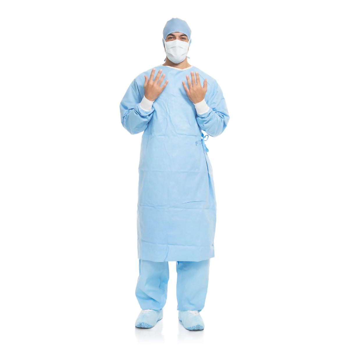 AERO BLUE Surgical Gown with Towel-Surgical Gown with Towel Aero Blue X-Large / X-Long Blue Sterile AAMI Level 3 Disposable
