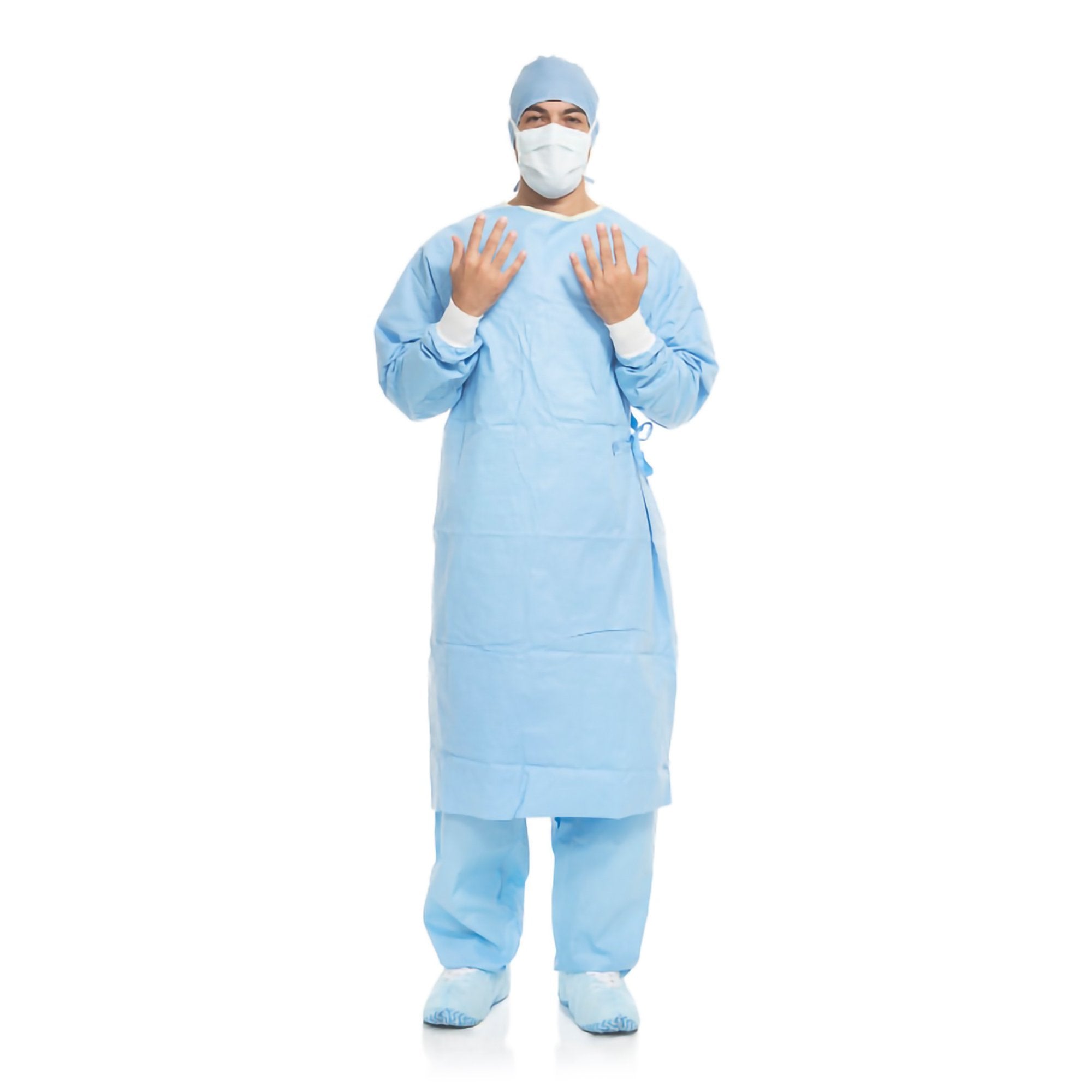 AERO BLUE Surgical Gown with Towel-Surgical Gown with Towel Aero Blue X-Large / X-Long Blue Sterile AAMI Level 3 Disposable