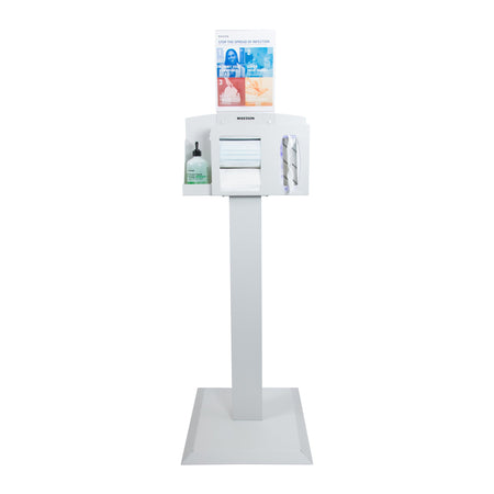 McKesson Hygiene Dispensing Station-Hygiene Dispensing Station McKesson Floor Stand Quartz Beige 18 W X 59.10 H X 18 D Inch Aluminum / Cold Rolled Steel / PETG Plastic