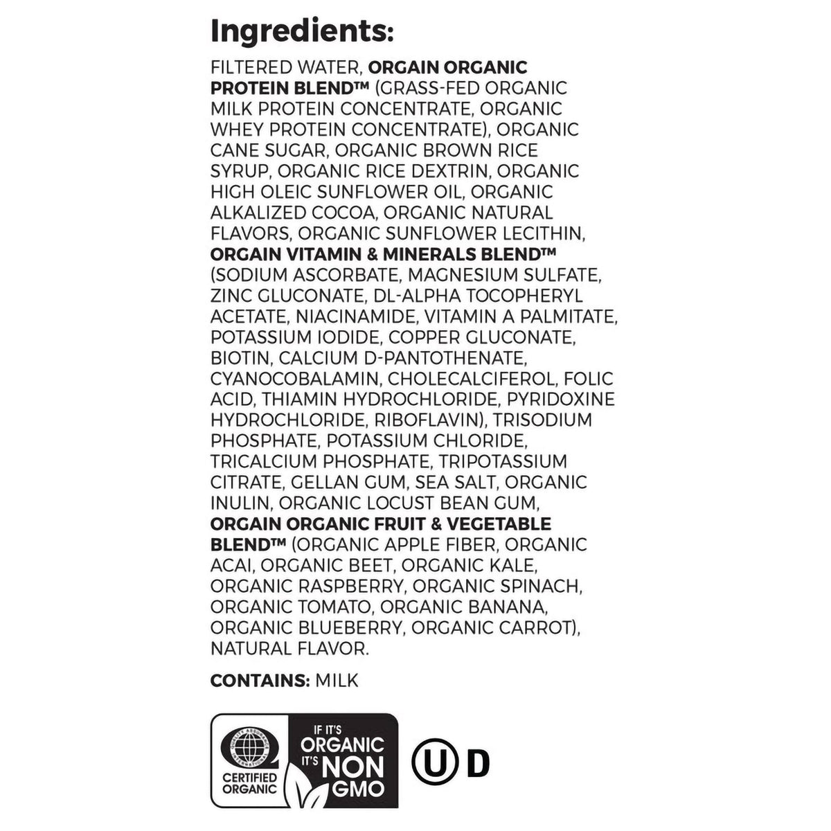 Orgain Organic Nutrition Chocolate Nutritional Shake, 11-ounce carton-Oral Supplement Orgain Organic Nutritional Shake Creamy Chocolate Fudge Flavor Liquid 11 oz. Carton