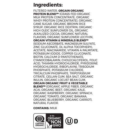 Orgain Organic Nutrition Chocolate Nutritional Shake, 11-ounce carton-Oral Supplement Orgain Organic Nutritional Shake Creamy Chocolate Fudge Flavor Liquid 11 oz. Carton