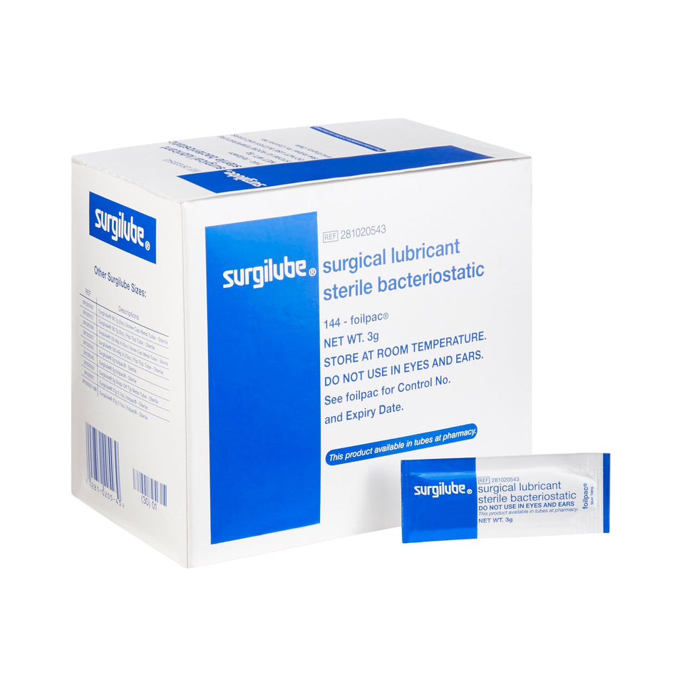 Surgilube Lubricating Jelly, 3-gram Packet-Lubricating Jelly - Carbomer free Surgilube 3 Gram Individual Packet Sterile