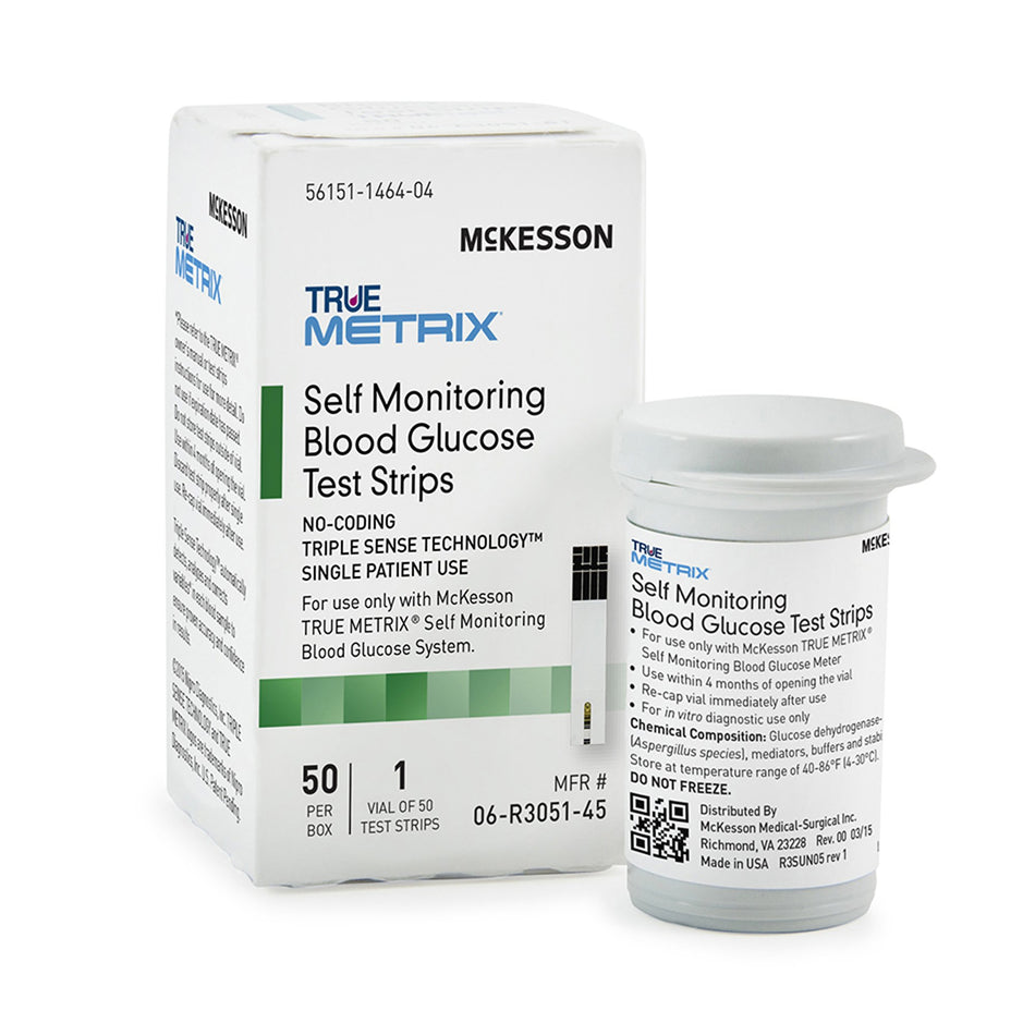 McKesson TRUE METRIX Blood Glucose Test Strips-Blood Glucose Test Strips McKesson TRUE METRIX 50 Strips per Pack