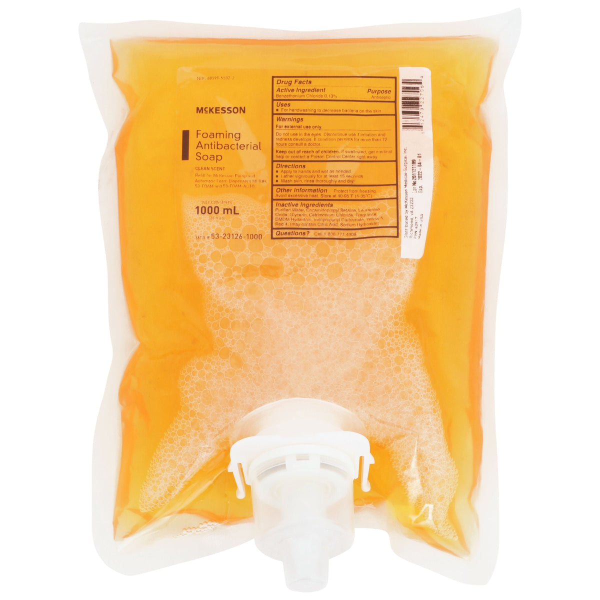 McKesson Clean Scent Foaming Antibacterial Soap, 1000 mL Refill Bag - Personal Hygiene>Skin Care>Soaps - McKesson Brand