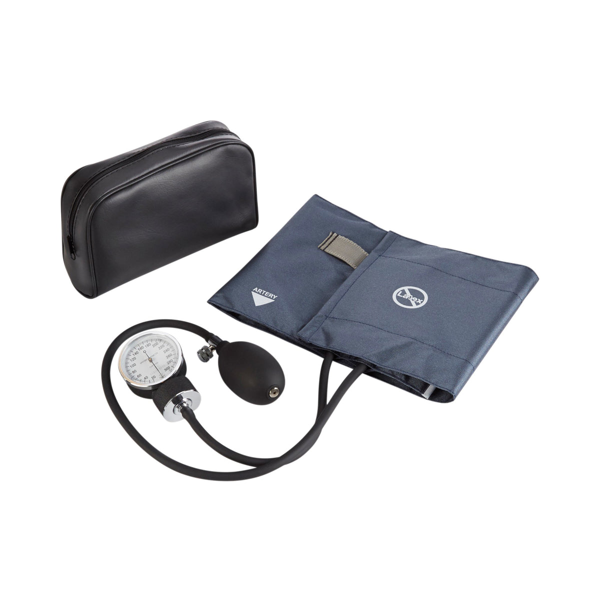McKesson Aneroid Sphygmomanometer with Cuff, Two-Tube, Pocket-Size, Handheld, Adult Large Cuff, Dark Blue-Aneroid Sphygmomanometer Unit McKesson Brand Large Adult Cuff Nylon Cuff 34 - 50 cm Pocket Aneroid