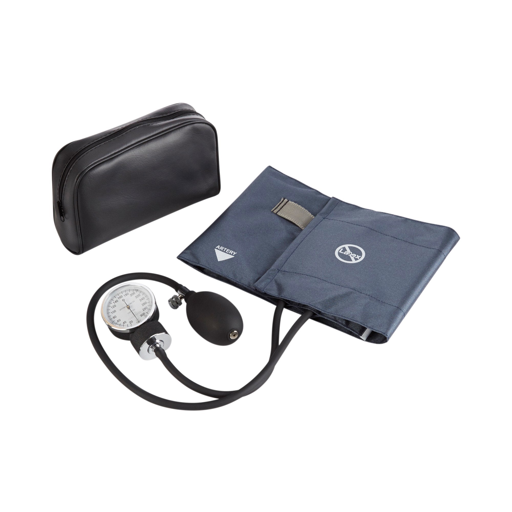 McKesson Aneroid Sphygmomanometer with Cuff, Two-Tube, Pocket-Size, Handheld, Adult Large Cuff, Dark Blue-Aneroid Sphygmomanometer Unit McKesson Brand Large Adult Cuff Nylon Cuff 34 - 50 cm Pocket Aneroid