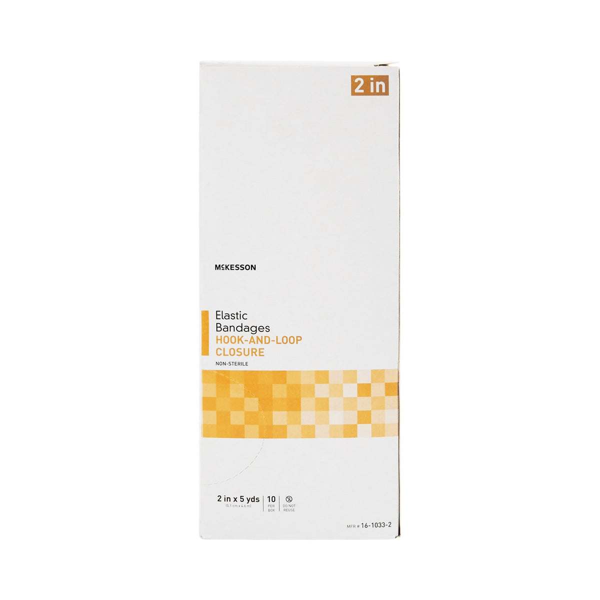 McKesson Hook and Loop Closure Elastic Bandage, 2 Inch x 5 Yard-Elastic Bandage McKesson 2 Inch X 5 Yard Single Hook and Loop Closure Tan NonSterile Standard Compression