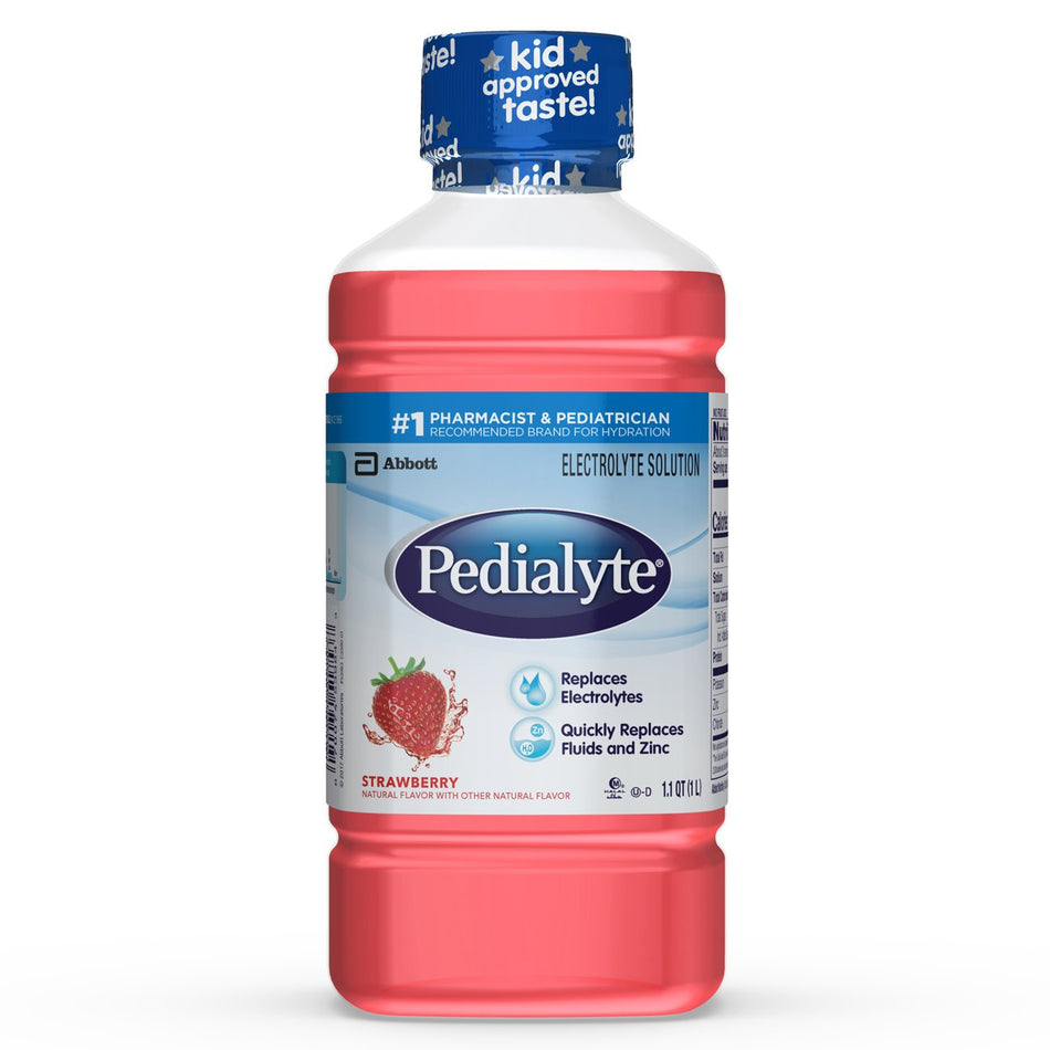 Pedialyte� Strawberry Electrolyte Solution, 1 Liter-Oral Electrolyte Solution Pedialyte� Classic Strawberry Flavor 33.8 oz. Electrolyte