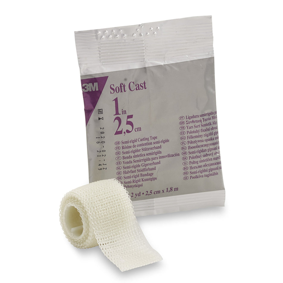 3M Scotchcast Soft Cast Tape, White, 1 Inch x 2 Yard-Cast Tape 3M Scotchcast Soft Cast 1 X 72 Inch Fiberglass White