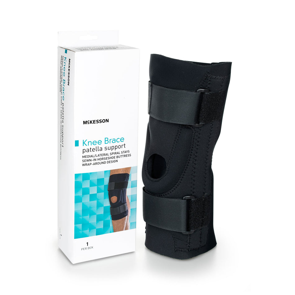McKesson Patella Support Knee Brace, Medium-Knee Brace McKesson Medium Pull-On / D-Ring / Hook and Loop Strap 18 to 20-1/2 Inch Circumference Left or Right Knee