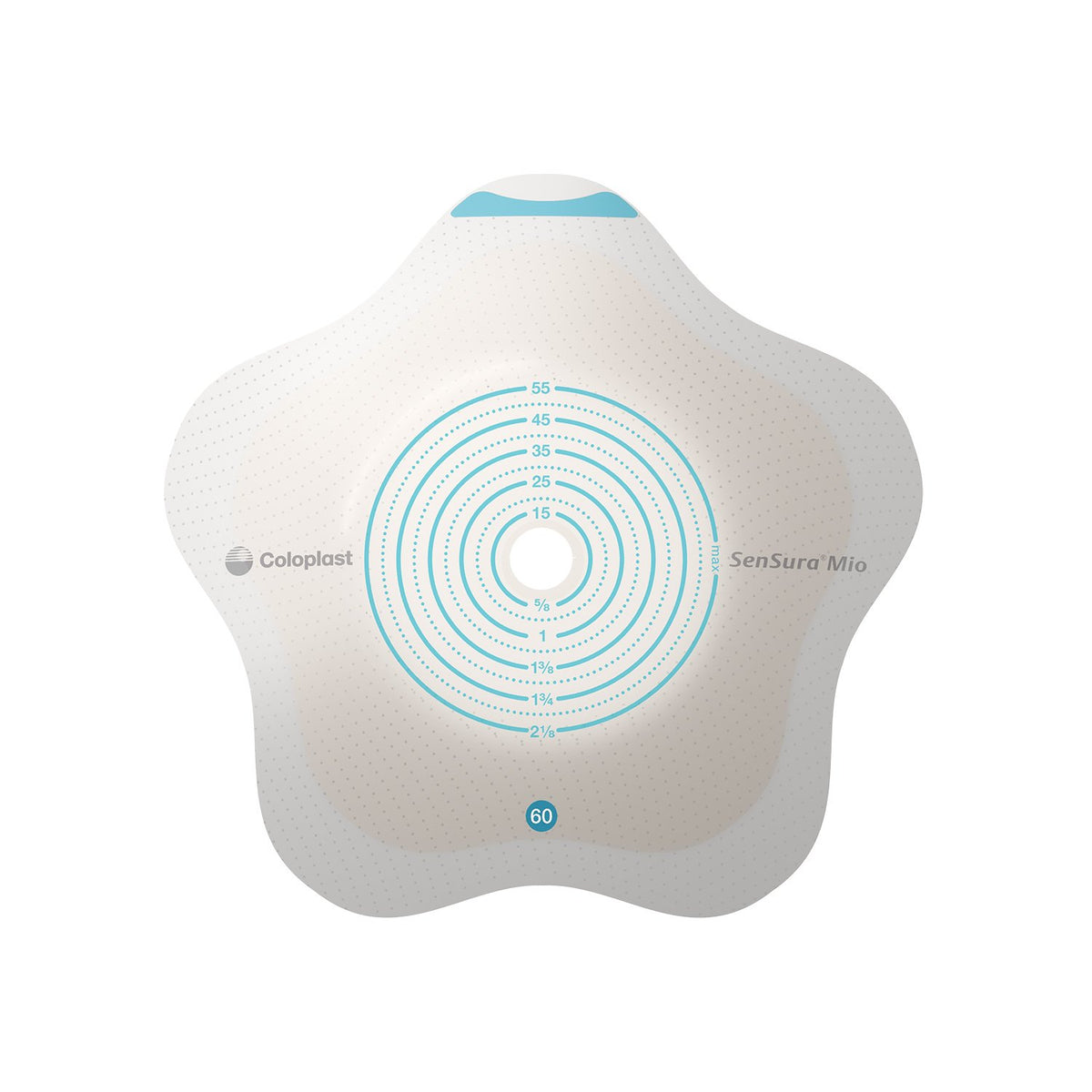 SenSura Mio Convex Flip Ostomy Barrier-"Ostomy Barrier SenSura Mio Convex Flip Precut, Extended Wear Elastic Adhesive 60 mm Flange Blue Code System 1-9/16 Inch Opening"