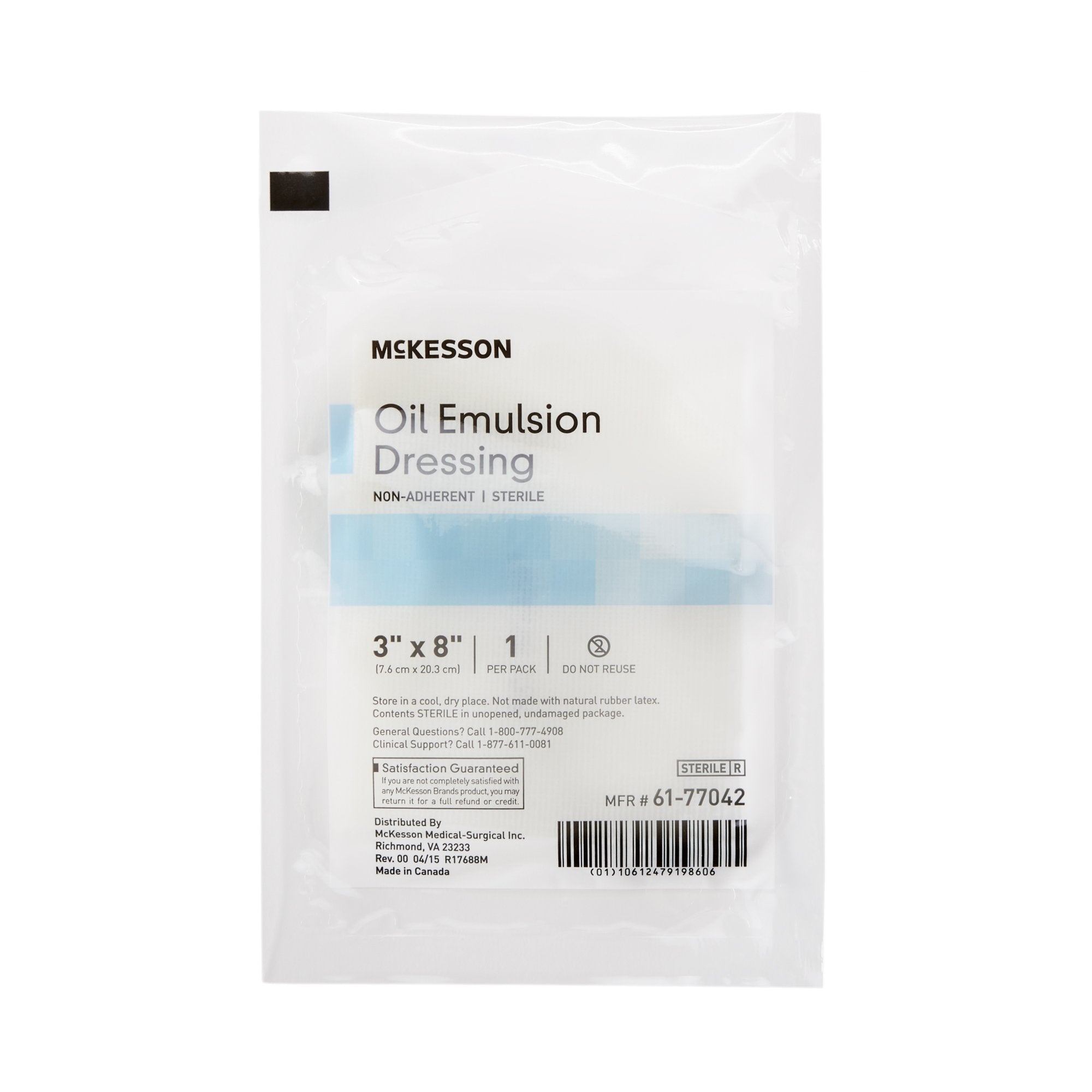 McKesson Oil Emulsion Impregnated Dressing, 3 x 8 Inch-Oil Emulsion Impregnated Dressing McKesson Rectangle 3 X 8 Inch Sterile