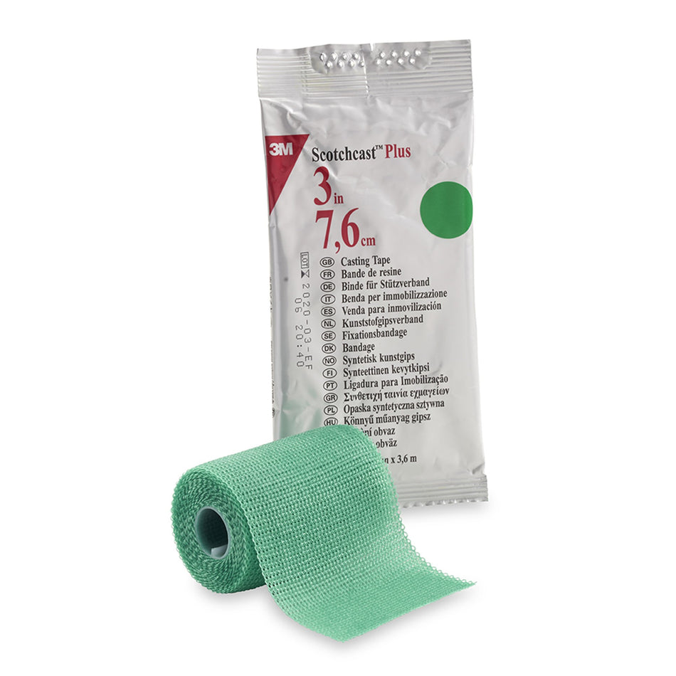 3M Scotchcast Plus Green Cast Tape, 3 Inch x 4 Yard-Cast Tape 3M Scotchcast Plus 3 Inch X 12 Foot Fiberglass / Resin Green