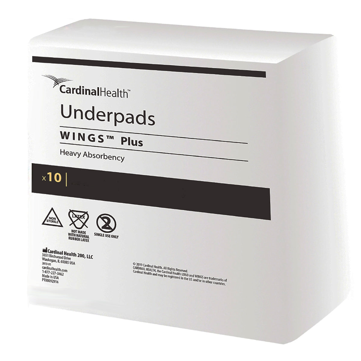 Wings Plus Underpads, Disposable, Heavy Absorbency, Beige, 30 X 30 Inch-Disposable Underpad Wings Plus 30 X 30 Inch Fluff / Polymer Heavy Absorbency