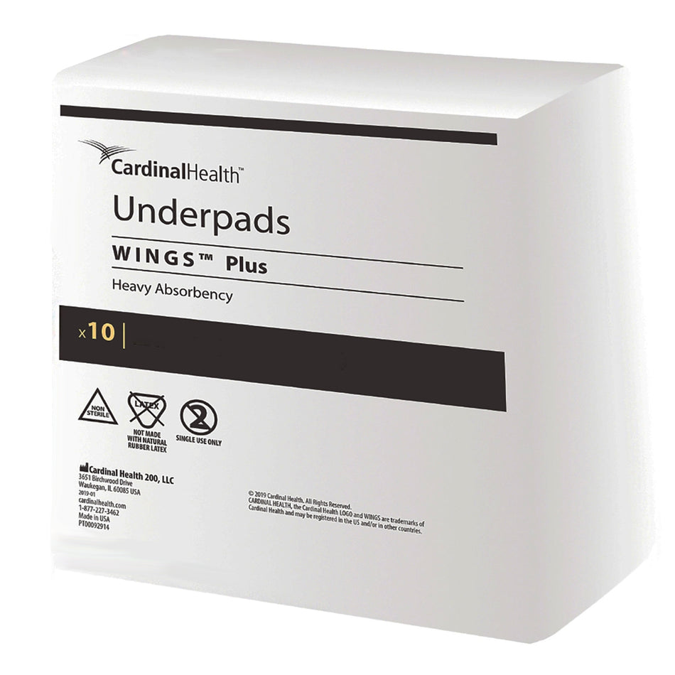 Wings Plus Underpads, Disposable, Heavy Absorbency, Beige, 30 X 30 Inch-Disposable Underpad Wings Plus 30 X 30 Inch Fluff / Polymer Heavy Absorbency
