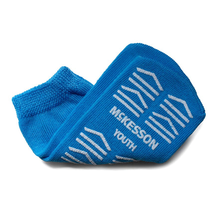 McKesson Slipper Socks, Single Tread, Youth Size, Light Blue - Apparel>Slippers and Slipper Socks - McKesson Brand