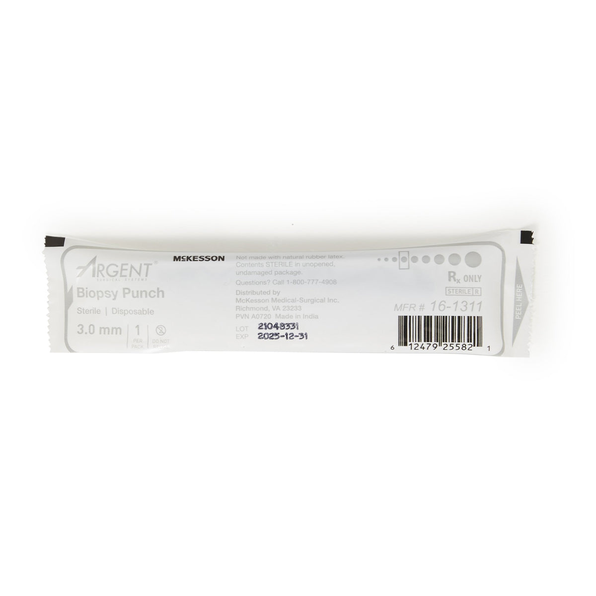 McKesson Argent Disposable Biopsy Punches, 3.0 mm-Biopsy Punch McKesson Argent Dermal 3 mm