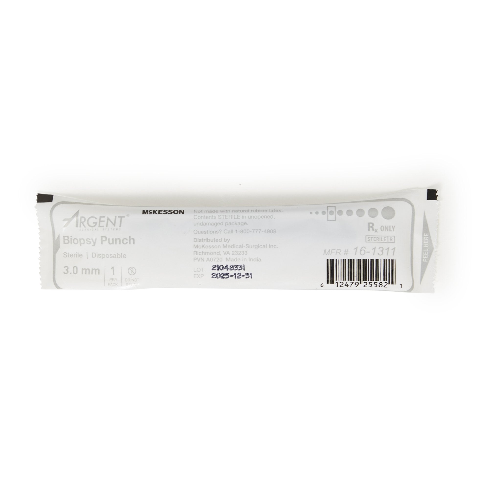 McKesson Argent Disposable Biopsy Punches, 3.0 mm-Biopsy Punch McKesson Argent Dermal 3 mm