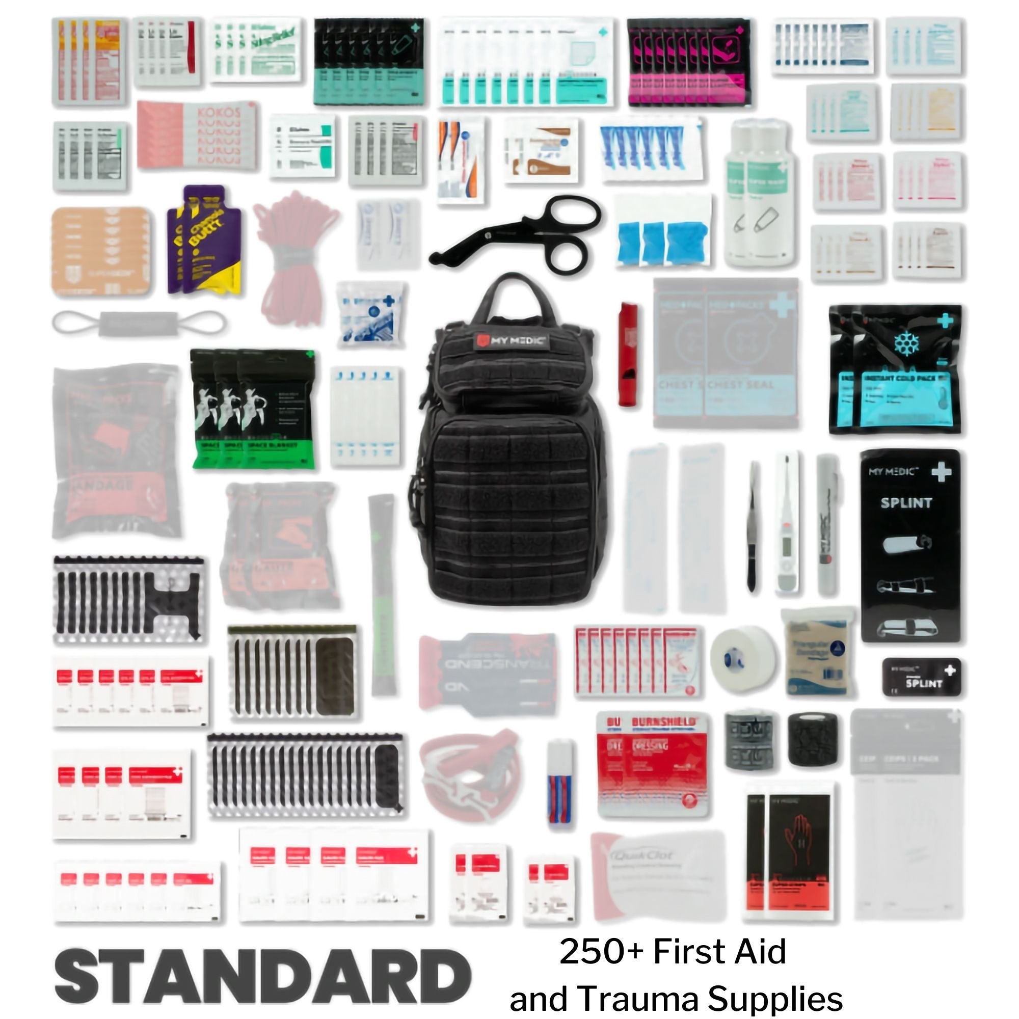 My Medic Recon First Aid Kit Backpack with Emergency Medical Supplies, Black-First Aid Kit My Medic RECON Standard Black Nylon Backpack