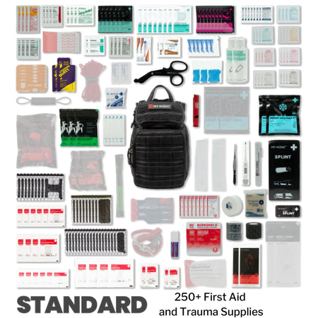 My Medic Recon First Aid Kit Backpack with Emergency Medical Supplies, Black-First Aid Kit My Medic RECON Standard Black Nylon Backpack