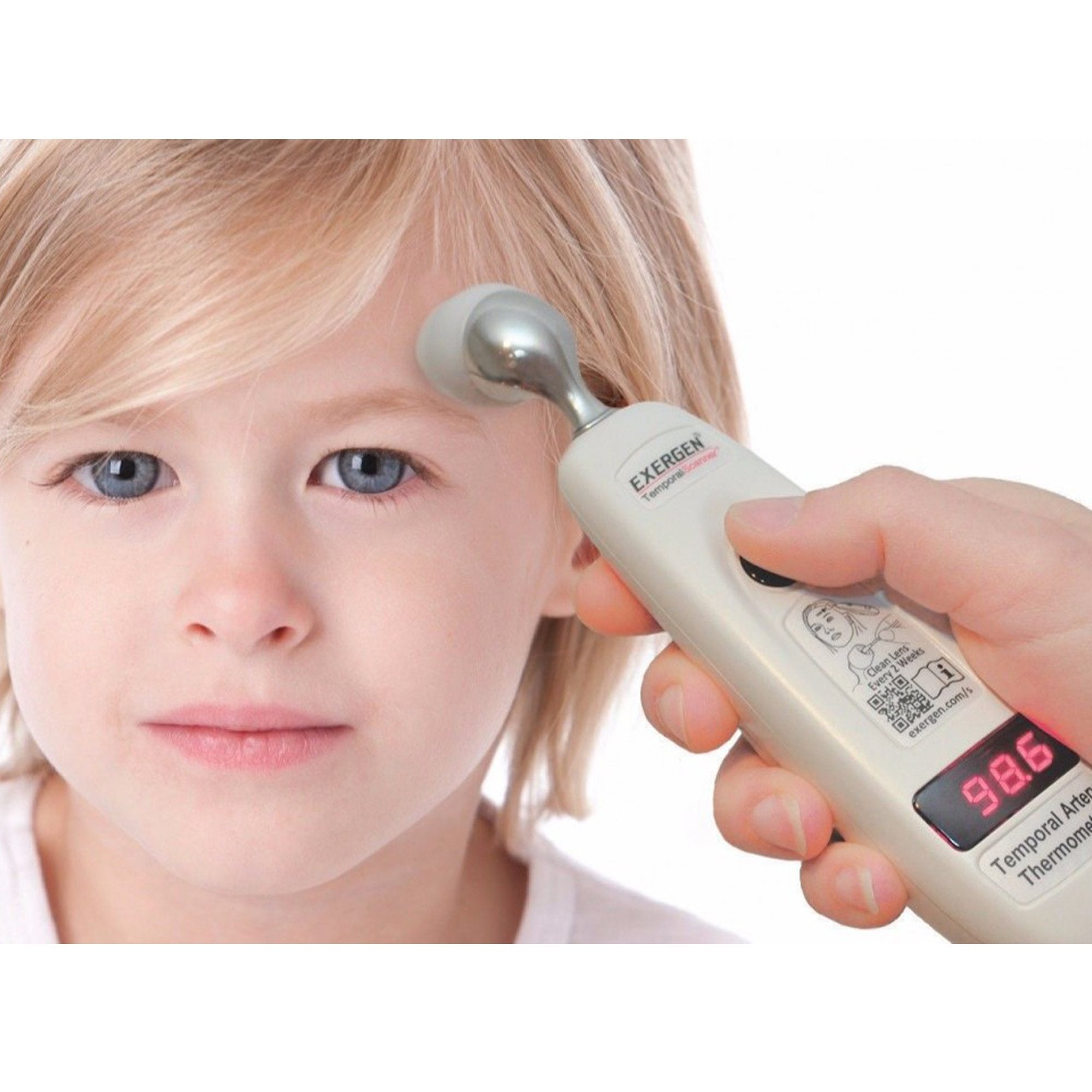 Exergen Instrument Holder-Keyless Locking Wall Mount Exergen Holder plus integrated cap dispenser shown with caps For TAT-5000 Temporal Thermometer and Caps