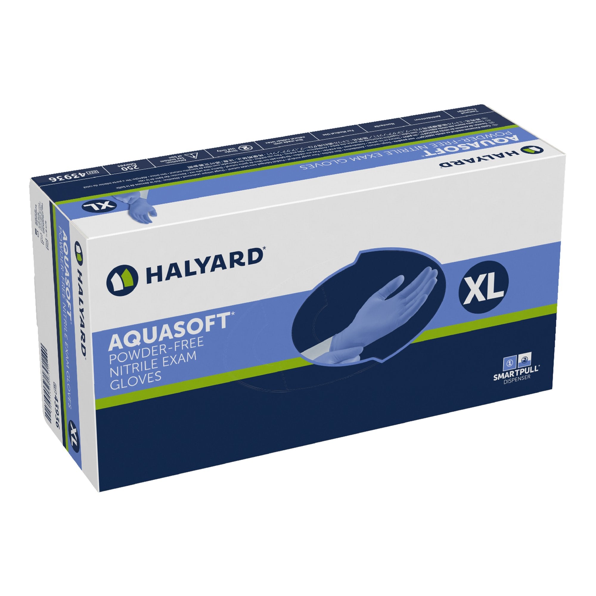 Aquasoft® Nitrile Exam Glove, Extra Large, Blue - Gloves>Exam Gloves - O&M Halyard Inc
