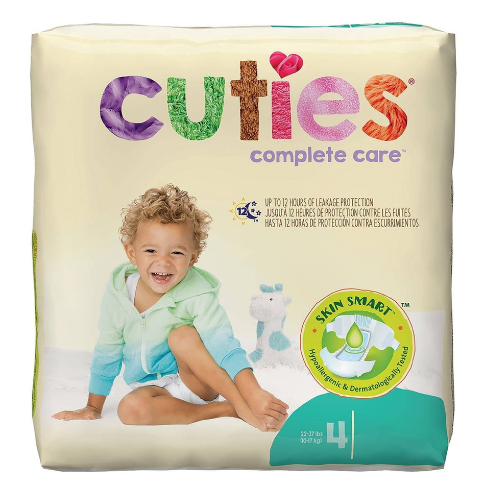 Cuties Complete Care Diapers, Size 4-Unisex Baby Diaper Cuties Complete Care Size 4 Disposable Heavy Absorbency
