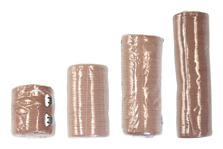 Dynarex� Clip Detached Closure Elastic Bandage, 3 Inch x 4-1/2 Yard-Elastic Bandage Dynarex� 3 Inch X 4-1/2 Yard Clip Detached Closure Tan NonSterile Standard Compression