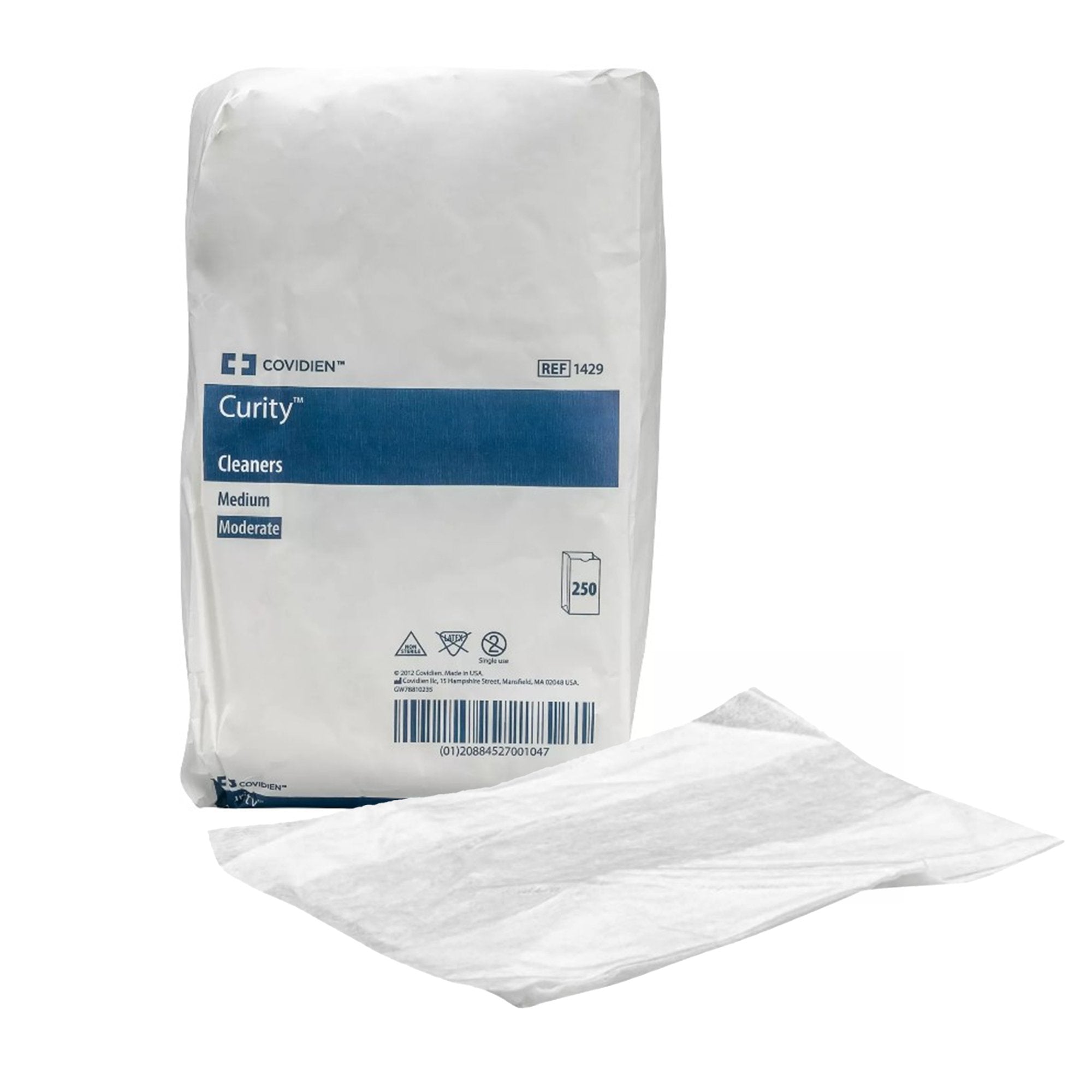 Curity Nonwoven White Washcloth, 7-1/2 x 13-1/2 Inch-Washcloth Curity 7-1/2 X 13-1/2 Inch White Disposable