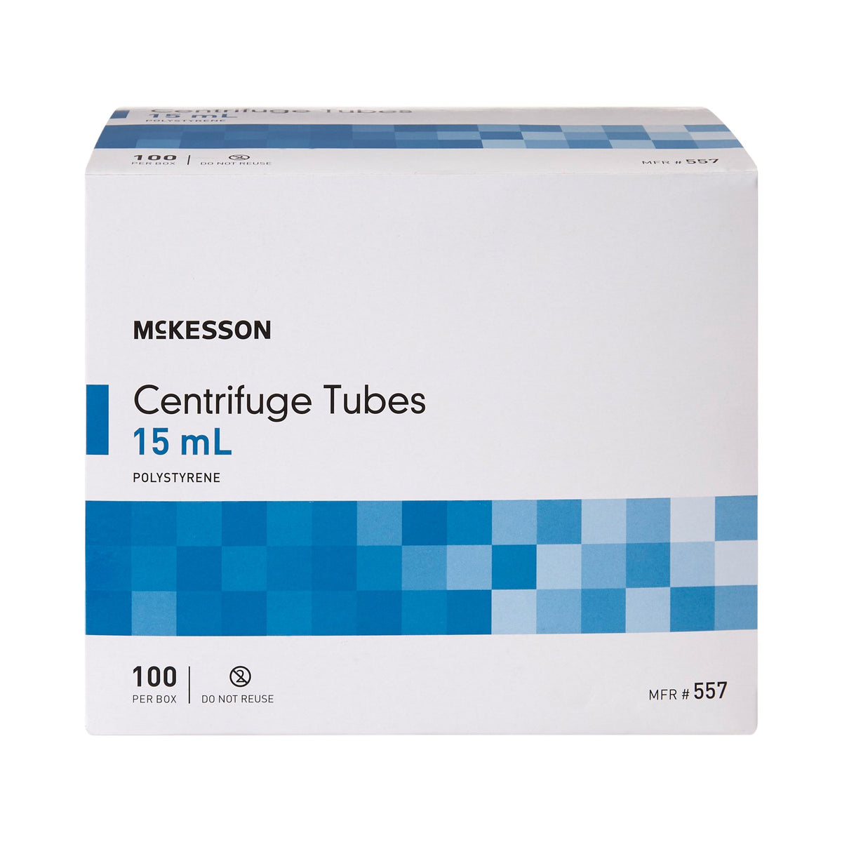 McKesson Centrifuge Tube, 15 mL-Centrifuge Tube Plain 15 mL Without Closure Polystyrene Tube