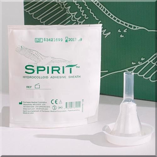 Spirit2 Male External Catheter-Male External Catheter Spirit2 Self-Adhesive Band Hydrocolloid Silicone Intermediate