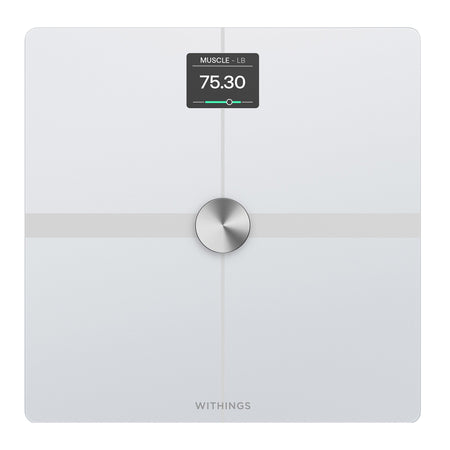 Withings Body Smart Wi-Fi Smart Scale, White-Total Body Composition Analyzer Step On Withings LCD Display 5 -> 200kg (9 -> 440lb) White