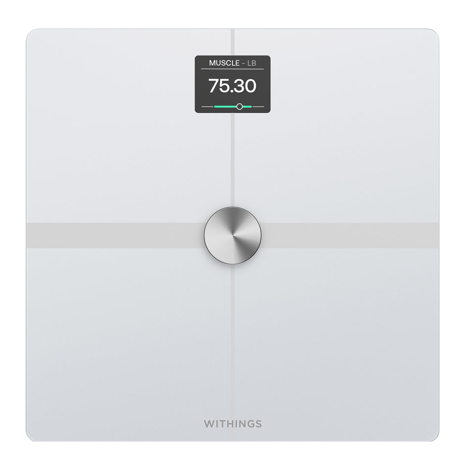 Withings Body Smart Wi-Fi Smart Scale, White-Total Body Composition Analyzer Step On Withings LCD Display 5 -> 200kg (9 -> 440lb) White